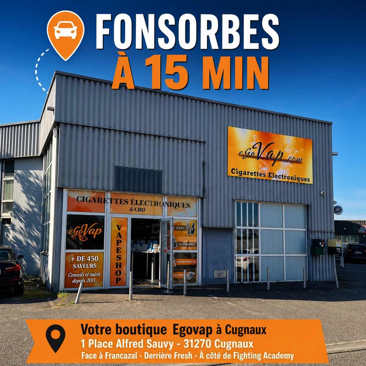 magasin cigarette electronique Fonsorbes Egovap Cugnaux puff JNR Tornado Al Fakher Adalya